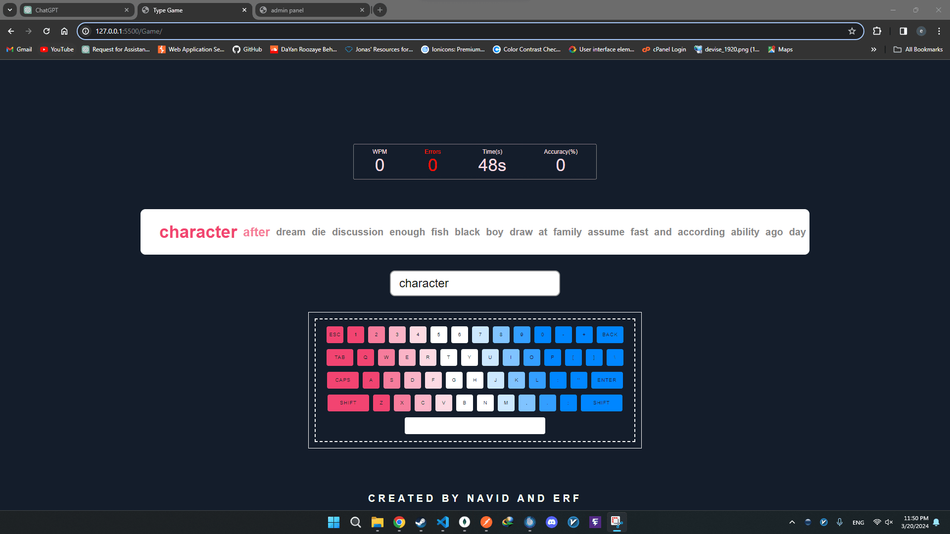 Typing Competition live race